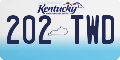 KY license plate 202TWD