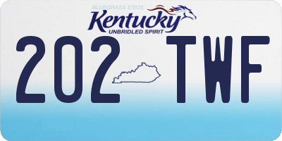KY license plate 202TWF