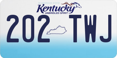 KY license plate 202TWJ