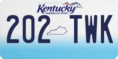 KY license plate 202TWK
