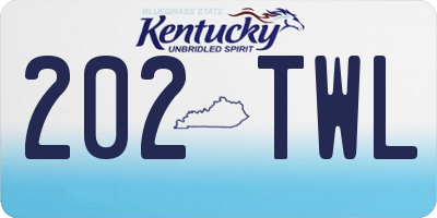KY license plate 202TWL