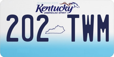 KY license plate 202TWM