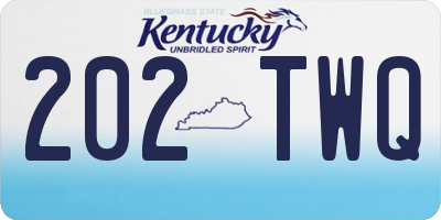 KY license plate 202TWQ