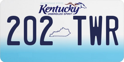 KY license plate 202TWR