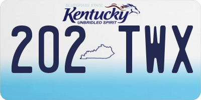 KY license plate 202TWX