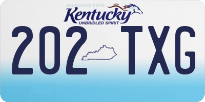 KY license plate 202TXG