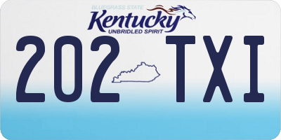 KY license plate 202TXI