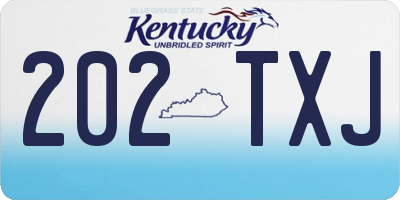 KY license plate 202TXJ