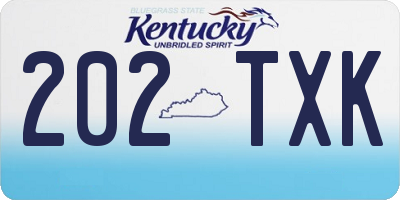 KY license plate 202TXK
