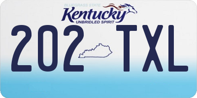 KY license plate 202TXL