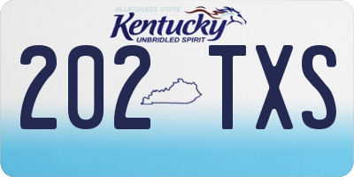 KY license plate 202TXS