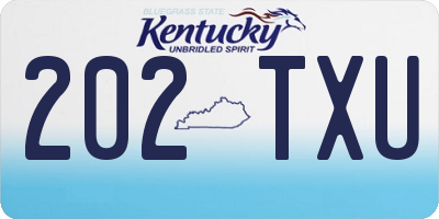 KY license plate 202TXU