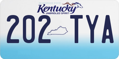 KY license plate 202TYA