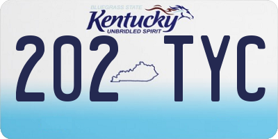 KY license plate 202TYC