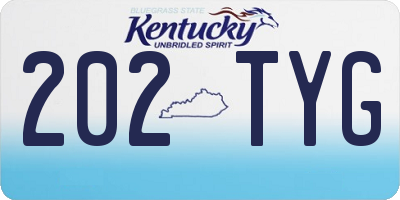 KY license plate 202TYG