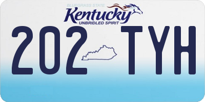 KY license plate 202TYH