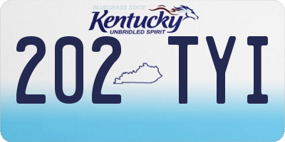 KY license plate 202TYI