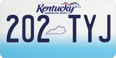 KY license plate 202TYJ