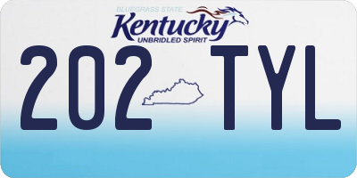 KY license plate 202TYL