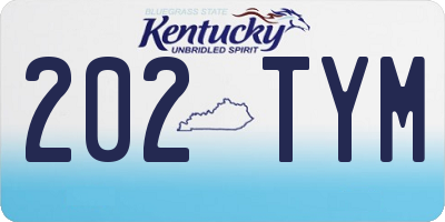 KY license plate 202TYM