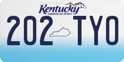 KY license plate 202TYO