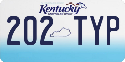 KY license plate 202TYP