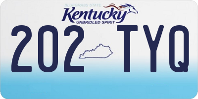 KY license plate 202TYQ