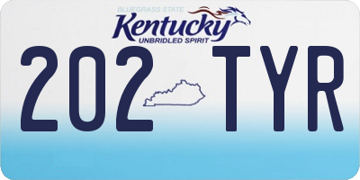 KY license plate 202TYR