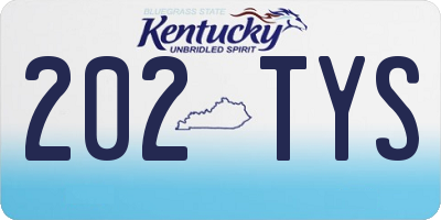 KY license plate 202TYS