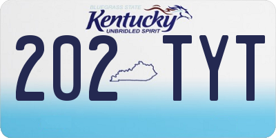 KY license plate 202TYT