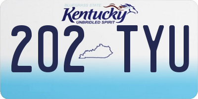 KY license plate 202TYU
