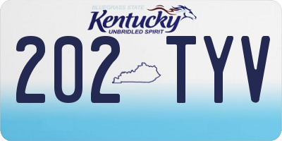 KY license plate 202TYV