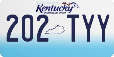 KY license plate 202TYY