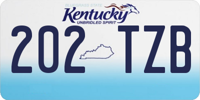 KY license plate 202TZB