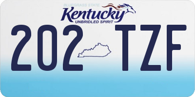 KY license plate 202TZF