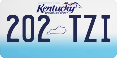 KY license plate 202TZI