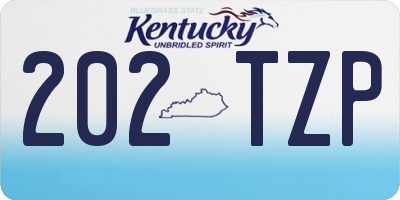 KY license plate 202TZP