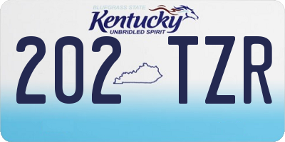 KY license plate 202TZR
