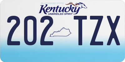 KY license plate 202TZX