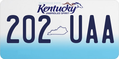 KY license plate 202UAA