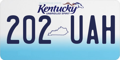 KY license plate 202UAH