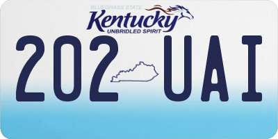 KY license plate 202UAI