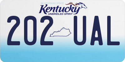 KY license plate 202UAL