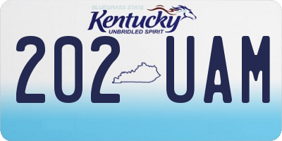 KY license plate 202UAM