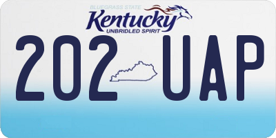 KY license plate 202UAP