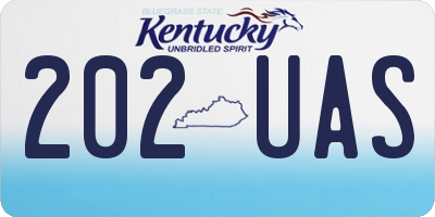 KY license plate 202UAS