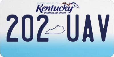 KY license plate 202UAV