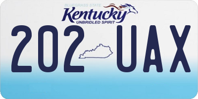 KY license plate 202UAX