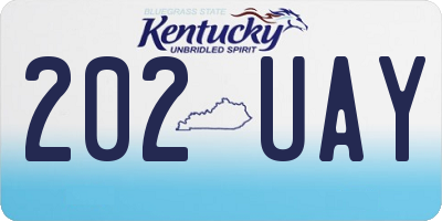 KY license plate 202UAY