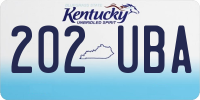 KY license plate 202UBA
